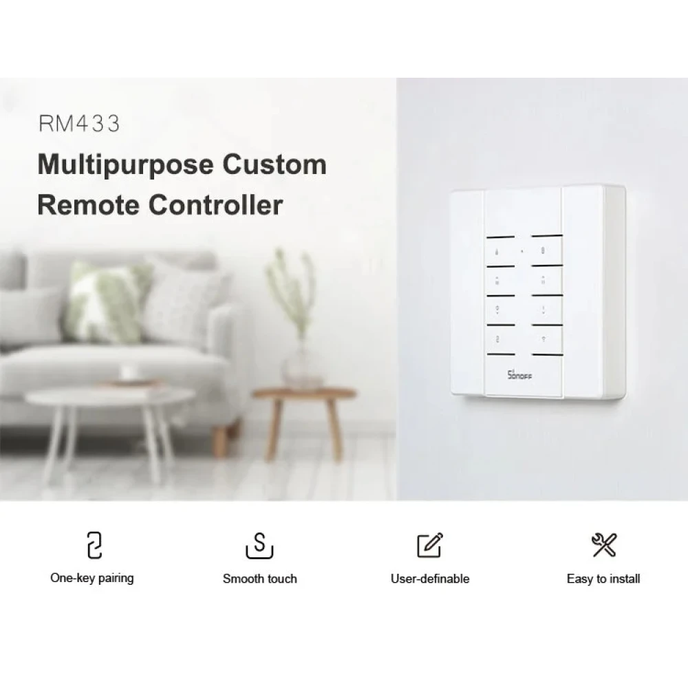 SONOFF RM433R2 -kaukosäädin 433MHz RF-laitteiden ohjaukseen