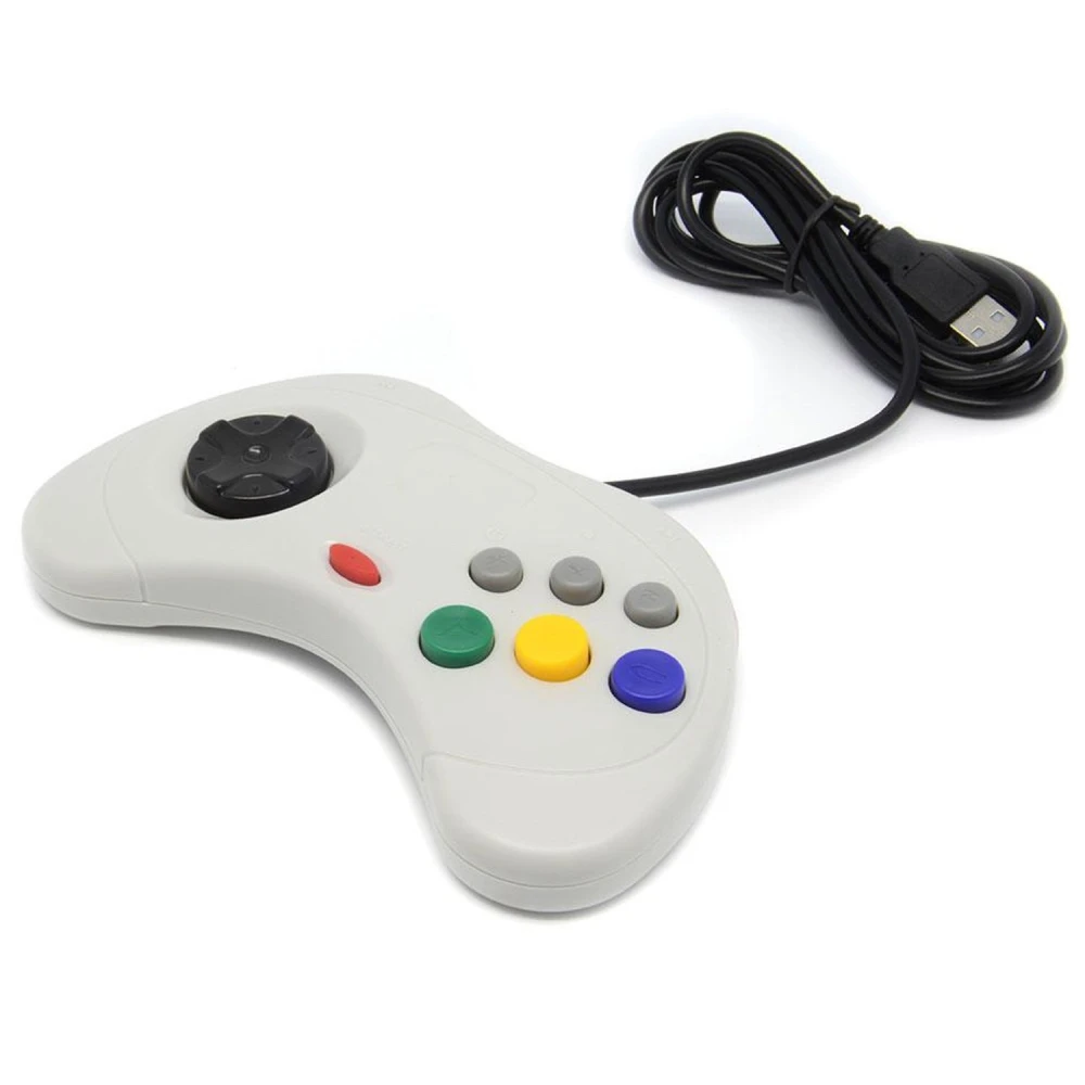 Controlador clásico Sega Saturn gris para juegos en PC y Mac