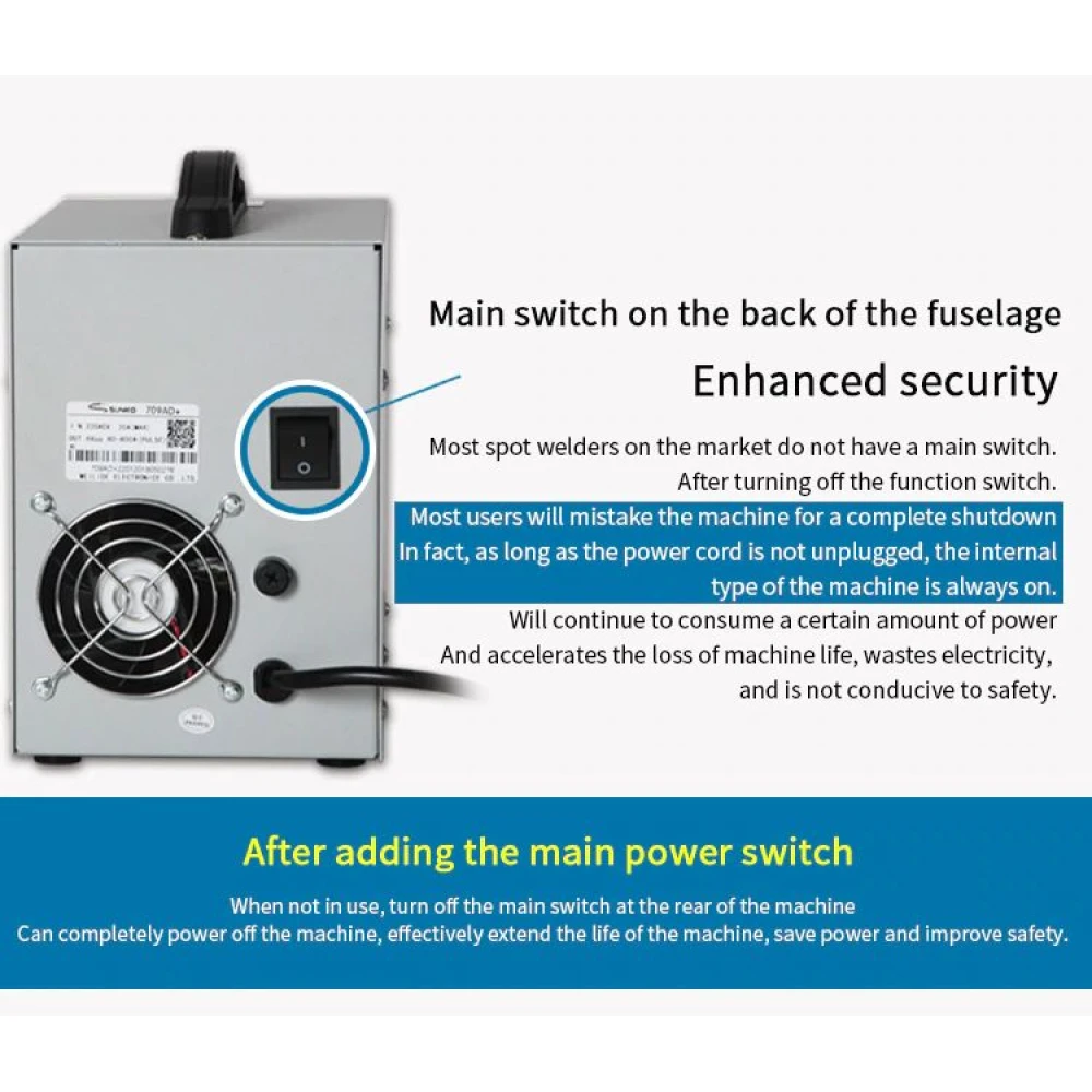 Sunkko 709AD+ 220V pistehitsauskone juottimella 18650-akuille