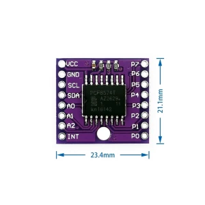 satkit PCF8574T I2C -laajennusmoduuli Arduinoon