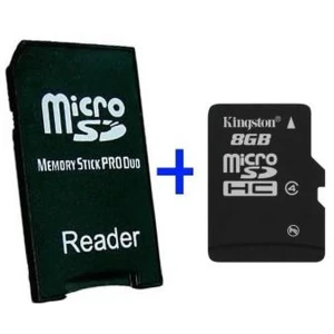 MS Pro Duo Adapter MicroSD 8GB - PSP-sovitin MicroSD 8GB:lle