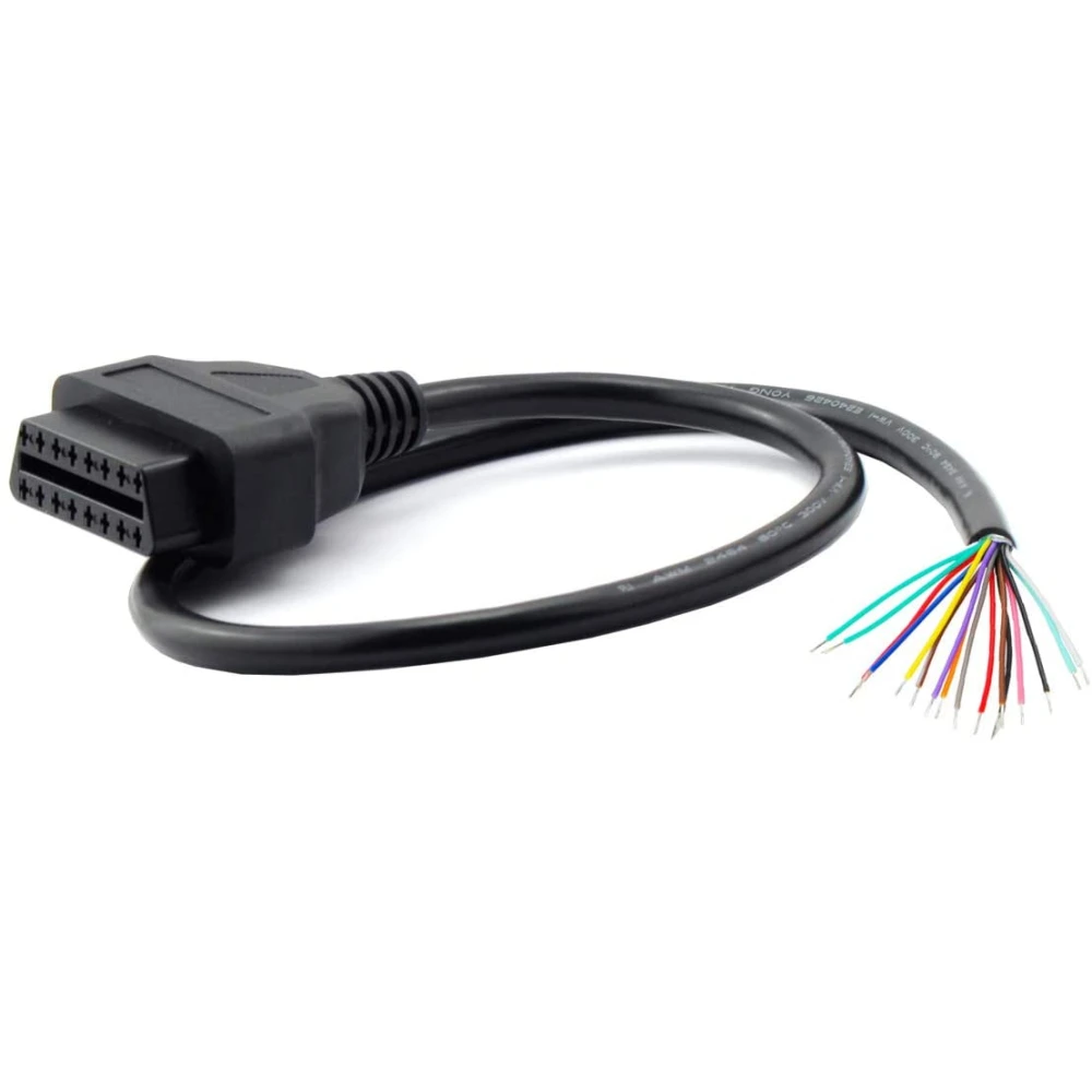 Cable de enchufe abierto OBD2 16 pines extensión 1m