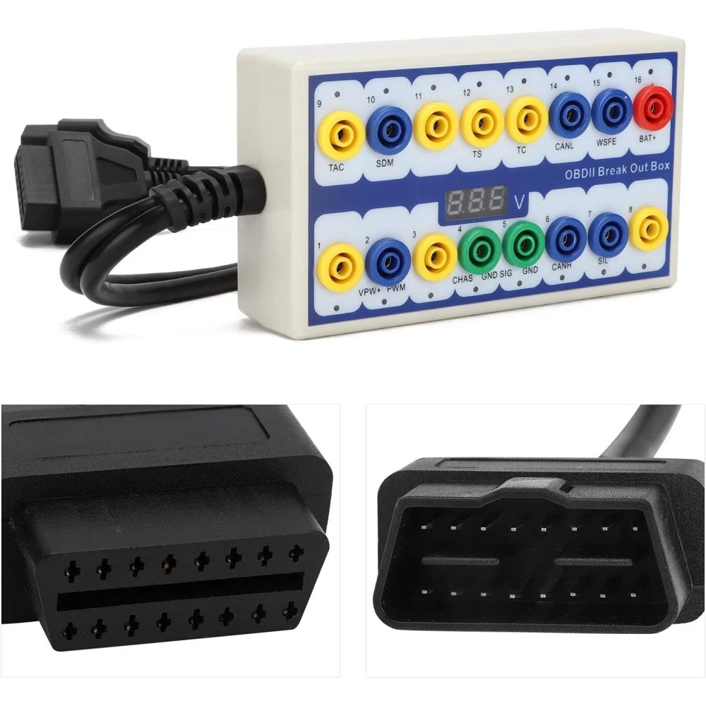 OBDII Breakout Box - protokolladetektori, ammattilaiskäyttöön