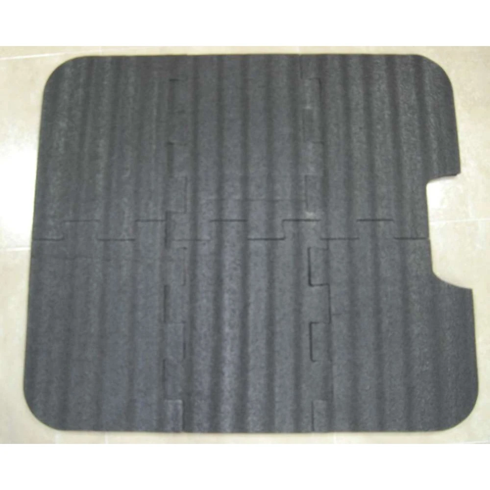 Detalle de la cremallera para insertar piezas de espuma en la pista de baile