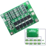 Vista lateral de la placa de protección equilibrada 4S 40A para batería de litio