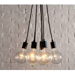 Vista lateral del Porta Lámpara Industrial Vintage Retro Edison E27 con cable de 1,1m Modelo C1