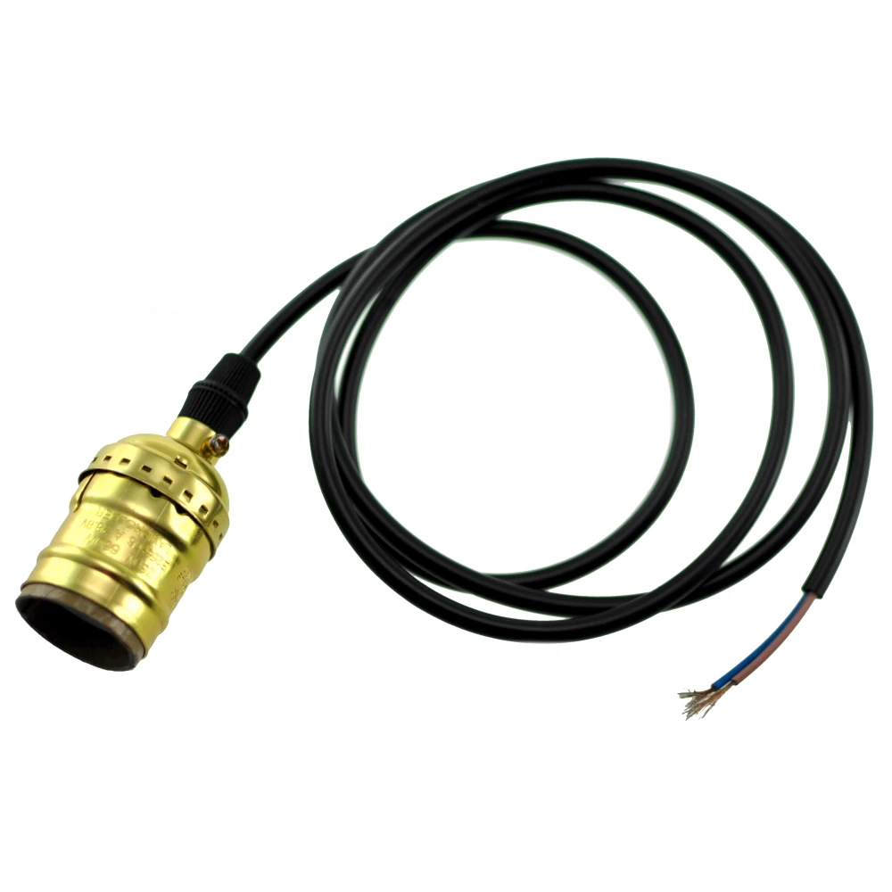 Vintage retro teollinen Edison E27-lampunkanta kaapelilla 1,1m F1