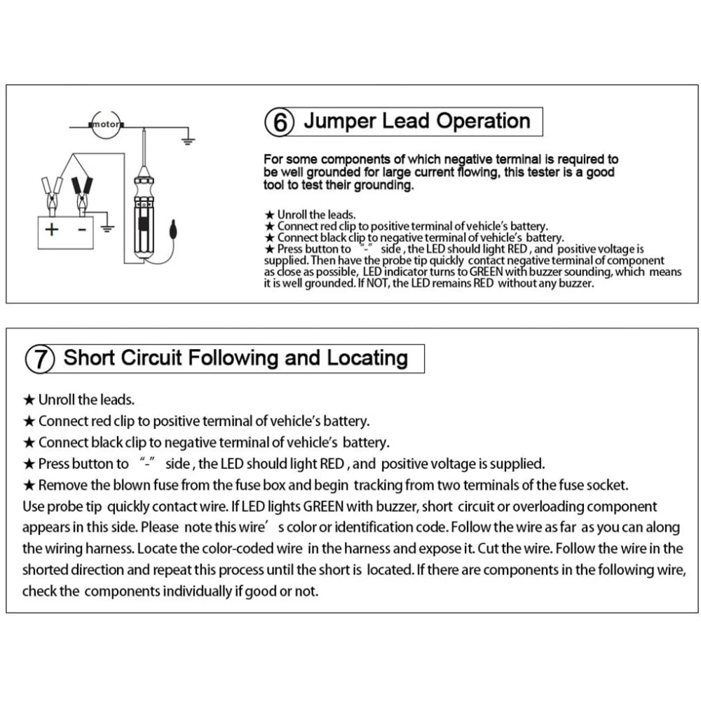 DY18 auton piiritesteri 12V ja 24V sähkövikojen diagnosointiin