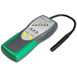 Detalle del probador digital DUOYI DY23 mostrando luces LED de estado