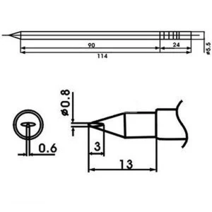 Aoyue LF-08LD juotoskärki vastuksella juotosasemiin