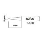 Aoyue T0,8D juotoskolvin kärki varaosana juotosasemiin