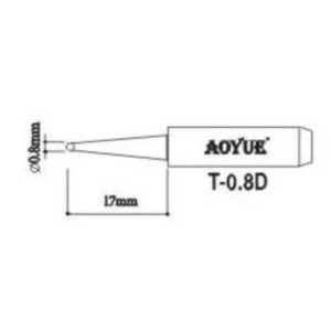 Aoyue T0,8D juotoskolvin kärki varaosana juotosasemiin