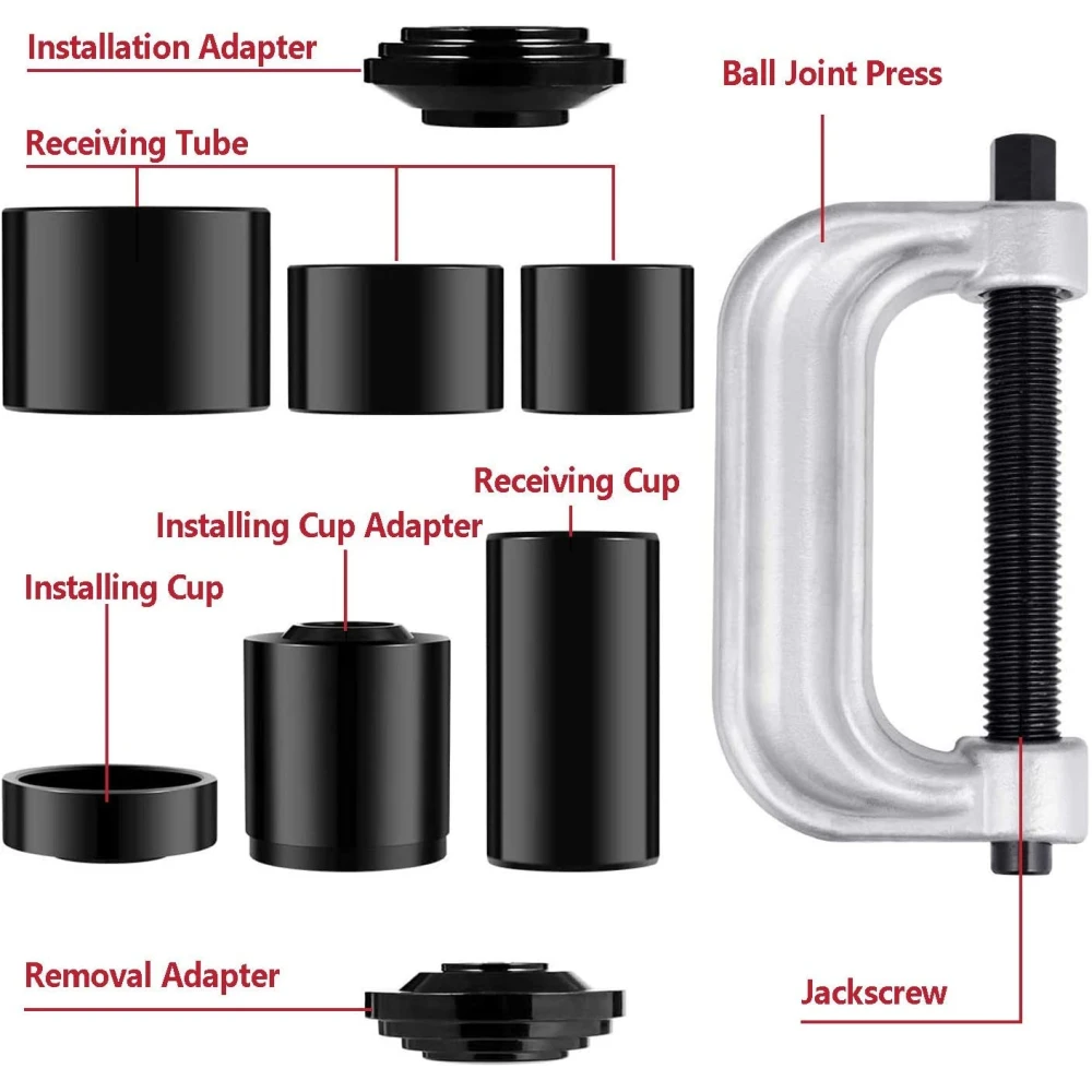 10-osainen pallonivel- ja puslanasennussarja 4x4-maastoajoneuvoihin