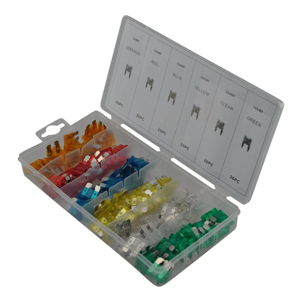 Set fusibles automoción 120 piezas con fusibles de varios amperajes