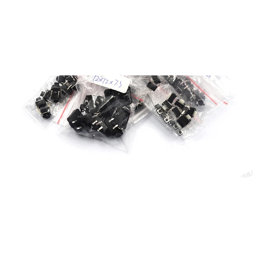Vista lateral del set de botones táctiles 250 piezas satkit