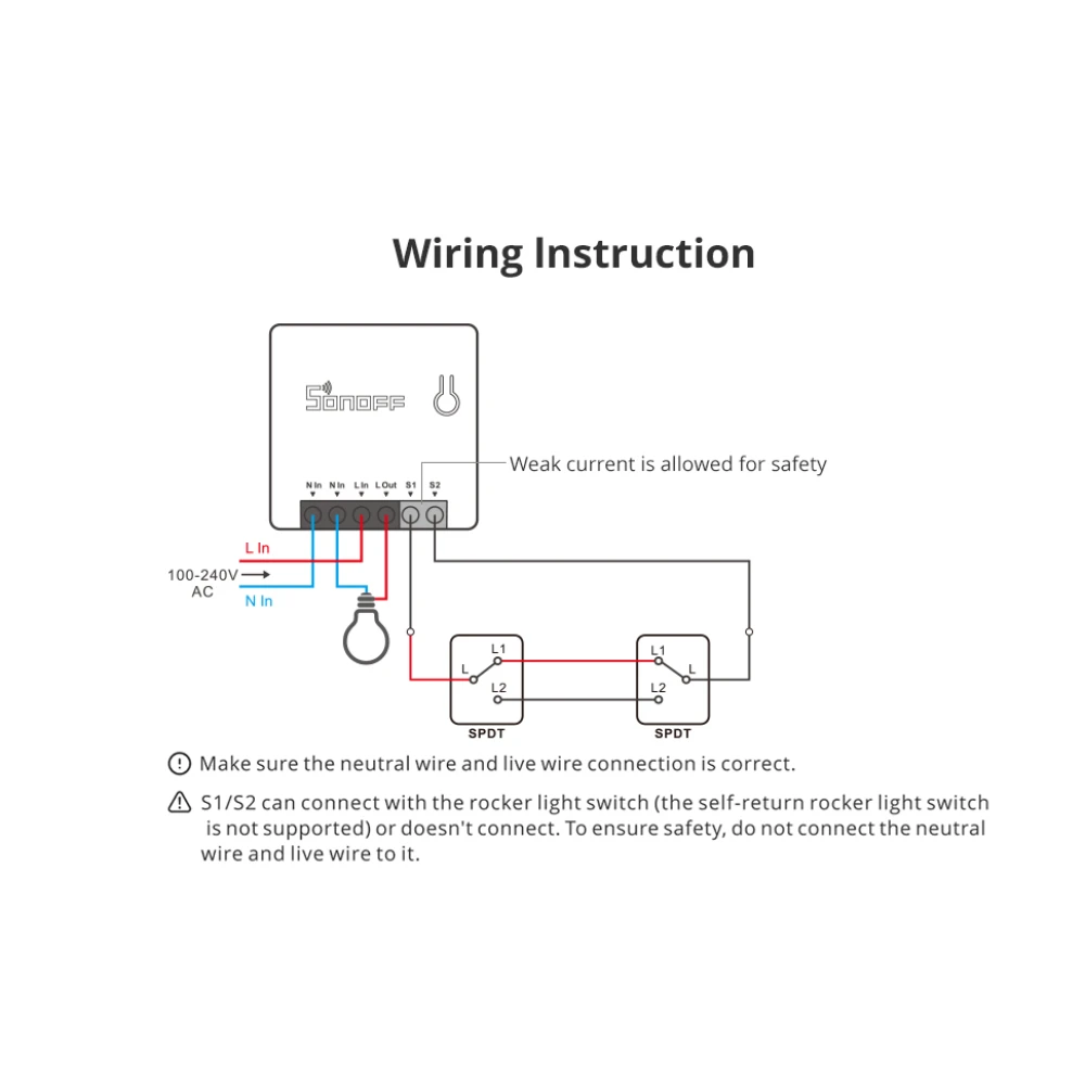 SONOFF ZBMINI ZigBee mini älykytkin valojen 2-tie ohjaukseen