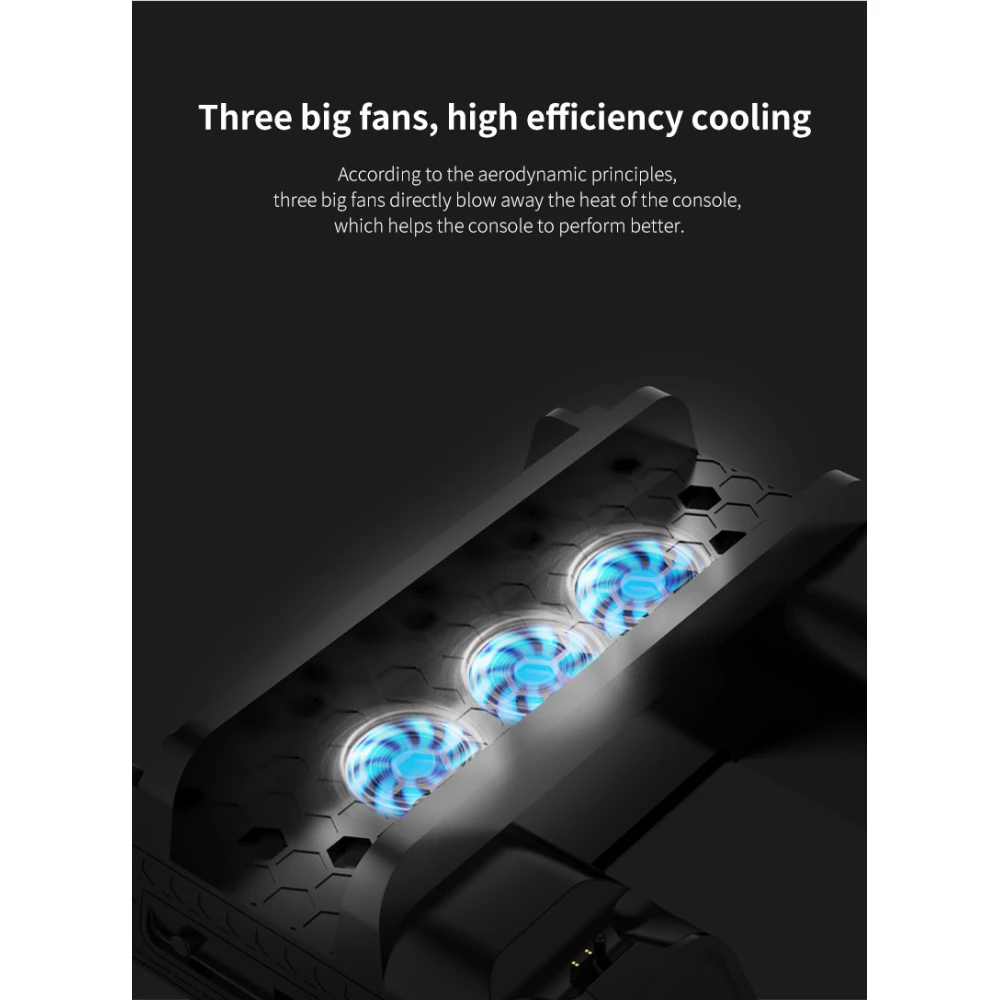 Base de carga y refrigeración para consolas PS4 con cable USB incluido