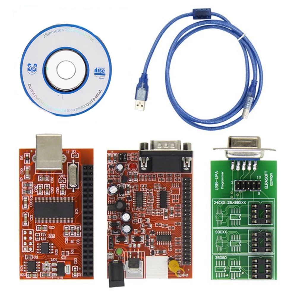 Programador UPA USB V1.3 con zócalos ZIF y adaptadores para microcontroladores