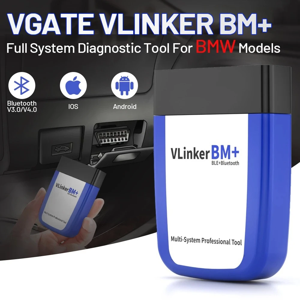 Vgate vLinker BM+ OBD2 Bluetooth -lukija BMW:lle ja MINI:lle