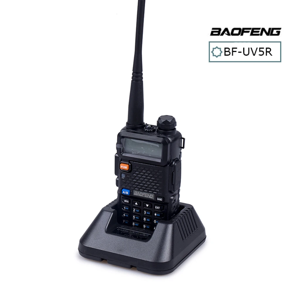 Baofeng UV-5R 8W käsiradio kuulokkeella ja VHF/UHF dual band