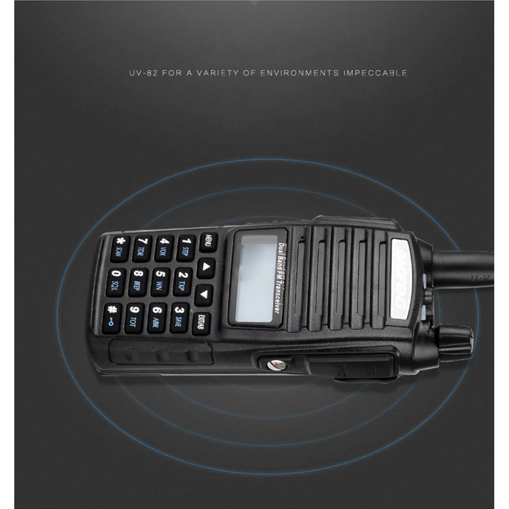 Detalle del altavoz y teclas grandes del Walkie Talkie Baofeng UV82